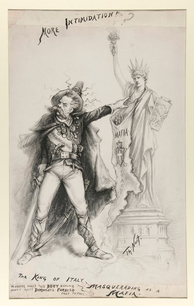 Mafya kılığına giren İtalya Kralı by Thomas Nast