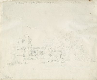 Arley Kilisesi: karakalem , 4 Eylül 1837 by Thomas Peploe Wood