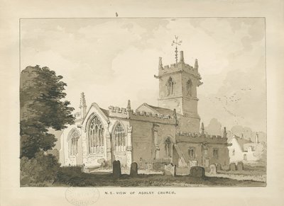 Ashley Kilisesi: sepya çizimi, 1838 by Thomas Peploe Wood