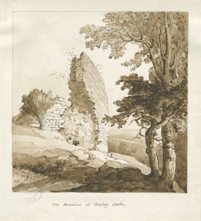 Audley - Heeley Kalesi: sepya çizimi by Thomas Peploe Wood