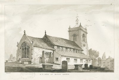 Betley Kilisesi: sepya çizimi, 1838 by Thomas Peploe Wood
