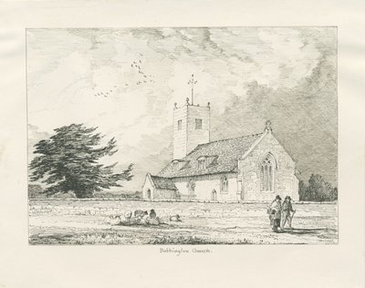 Bobbington Kilisesi: karakalem, 1837 by Thomas Peploe Wood
