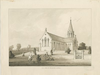 Brereton Şapeli: [St. Michael Kilisesi, Brereton] yıkama çizimi, 1838 by Thomas Peploe Wood