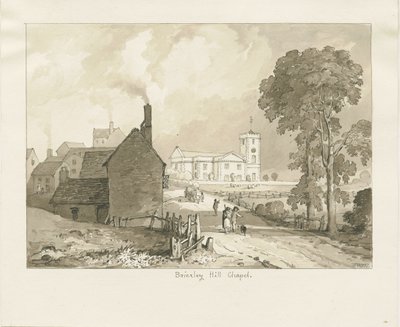 Brierley Hill Şapeli: sepya çizimi, 1837 by Thomas Peploe Wood