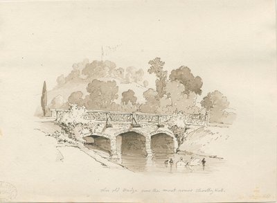 Chartley Hall: kalem ve yıkama taslağı, 1837 by Thomas Peploe Wood