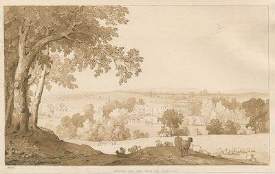 Chartley Hall: sepya çizimi, 1837 by Thomas Peploe Wood