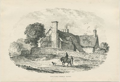 Chatcull Manor House: kalem ve mürekkep çizimi (vinyetli) by Thomas Peploe Wood