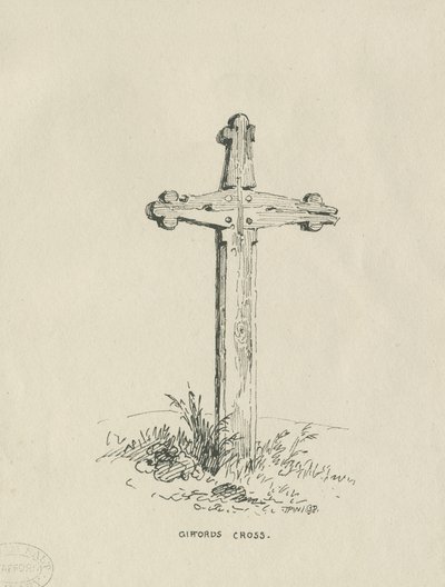 Chillington Hall- "Giffard"ın Haçı" : kalem ve mürekkeple çizim, 1838 by Thomas Peploe Wood
