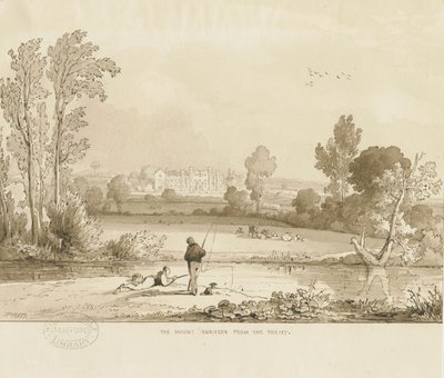 Colwich - Mount Manastırı: sepya yıkama çizimi, 1837 by Thomas Peploe Wood