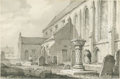 Colwich Kilisesi: sepya çizimi by Thomas Peploe Wood