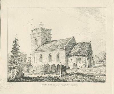 Fradswell Kilisesi: kalem ve mürekkeple çizim by Thomas Peploe Wood