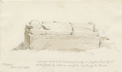 Gayton Kilisesi: karakalem ve yıkama çizimi, 27 Mart 1838 (çizim) by Thomas Peploe Wood