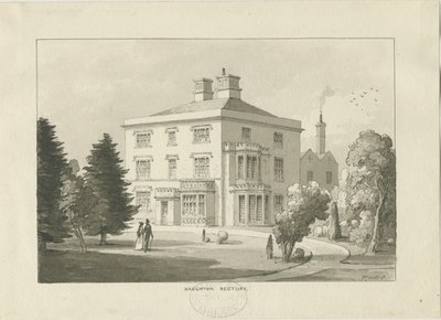 Haughton Rectory: çizim yıkama by Thomas Peploe Wood