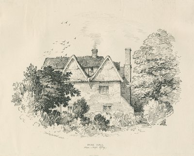 High Offley - Park Salonu: kalem ve mürekkeple çizim (vinyetli) by Thomas Peploe Wood
