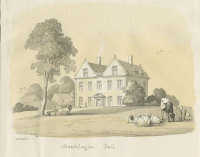 Marchington Hall: sulu boya ve mürekkep boyama, 1836 by Thomas Peploe Wood