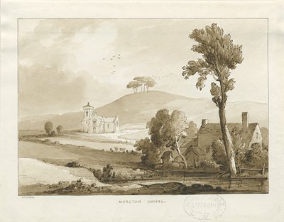 Moreton Şapeli: sepya yıkama çizimi, 1838 by Thomas Peploe Wood