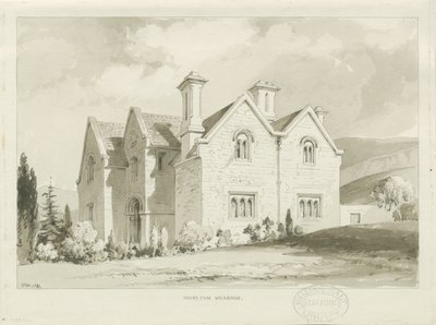 Moreton Vicarage: sepya yıkama çizimi, 1841 by Thomas Peploe Wood