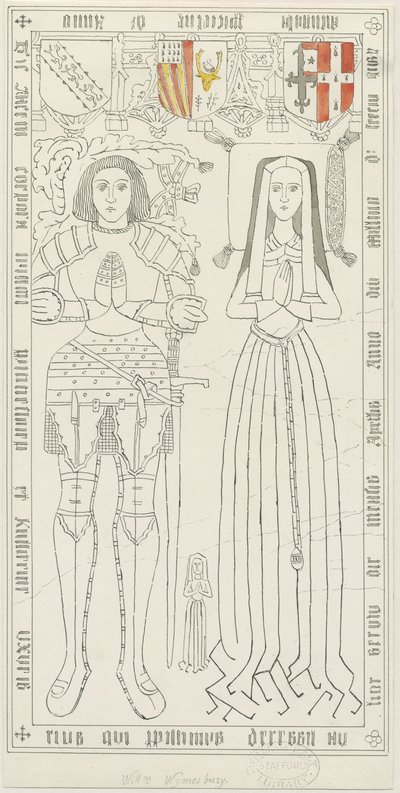 Penkridge Kilisesi - William Wynnesbury Mezarı: kalem ve mürekkep çizimi, nd [1842-1845] (çizim) by Thomas Peploe Wood
