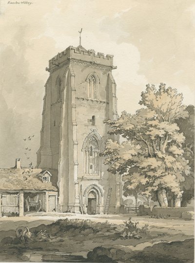 Ranton Abbey [Priory]: kalem ve yıkama çizimi, nd [?1838] (çizim) by Thomas Peploe Wood