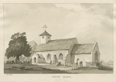 Ranton Kilisesi: sepya çizimi by Thomas Peploe Wood