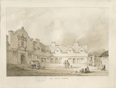 Stafford - Sadaka Evleri: sepya çizimi, nd [1837] (çizim) by Thomas Peploe Wood