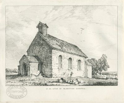 Stafford - Marston Şapeli: kalem ve mürekkeple çizim by Thomas Peploe Wood