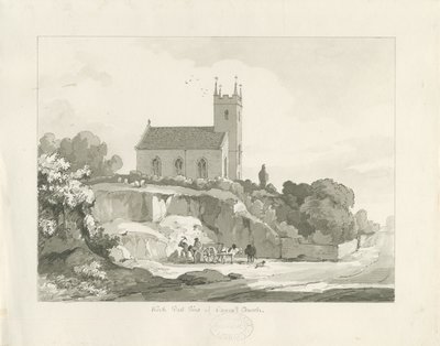Stonnall Kilisesi: kalem ve yıkama çizimi by Thomas Peploe Wood