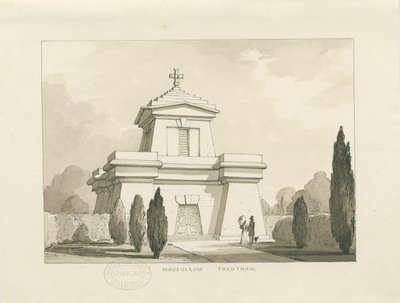 Trentham - Mozole: kalem ve yıkama çizimi, nd [?1838] (çizim) by Thomas Peploe Wood