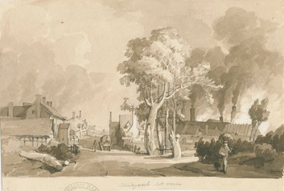 Weston-on-Trent - Shirleywich Saltworks: sepya yıkama çizimi, 1838 by Thomas Peploe Wood