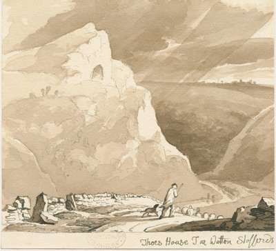 Wetton - "Thor"un Evi Tor": kalem ve yıkama çizimi, nd [?1838] by Thomas Peploe Wood