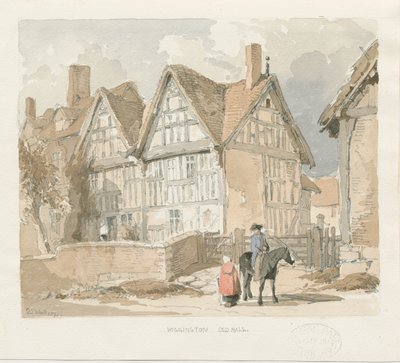 Wigginton Old Hall: sulu boya boyama, 1841 by Thomas Peploe Wood