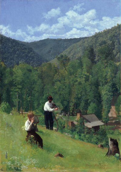 Hasat Sırasında Çiftçi ve Oğlu, 1879 by Thomas Pollock Anschutz