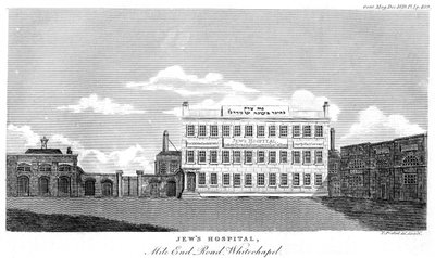 Yahudiler Hastanesi, Mile End Road, Whitechapel, Londra, 18. yüzyılın sonları veya 19. yüzyılın başlarında. by Thomas Prattent
