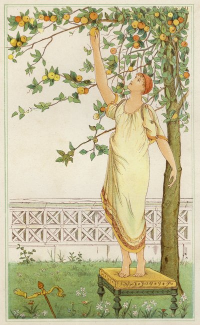 Portakal ağaçları arasında Danae (renkli taş) by Thomas Ralph Spence