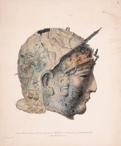 Ribchester Miğferinin Çizimi by Thomas Richard (attr. to) Underwood
