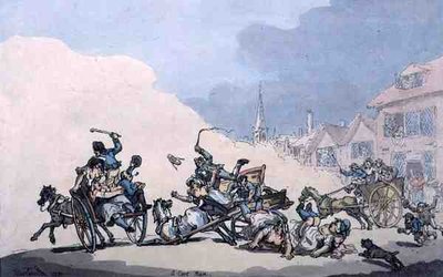 Bir Araba Yarışı, pub. William Holland tarafından by Thomas Rowlandson