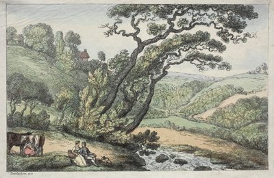 Bir Cornish Görünümü, 1810. by Thomas Rowlandson