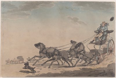 Dörtlü El veya Kaçak Araba, 1791-93., 1791-93. by Thomas Rowlandson