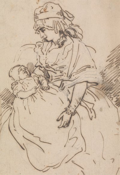 Bir Anne ve Çocuk by Thomas Rowlandson