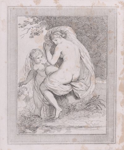 Kendi Kendini Kurutan Bir Peri, 1790-99., 1790-99. by Thomas Rowlandson