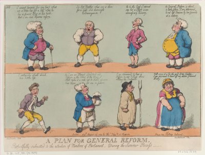 29 Ağustos 1809 tarihinde Üyelerin dikkatine saygıyla sunulan bir Genel Reform Planı. by Thomas Rowlandson