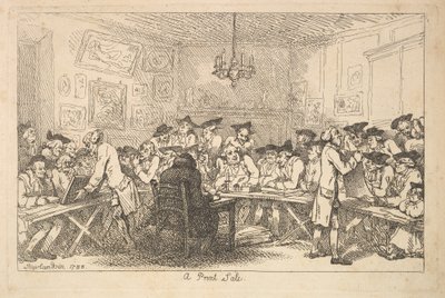Bir Baskı Satışı - Bir Gece Müzayedesi, 1788. by Thomas Rowlandson