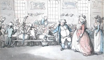 Halk Kahvaltısı (kalem, mürekkep ve kağıt üzerine sulu boya) by Thomas Rowlandson