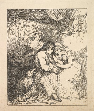 Bir Denizciler Ailesi, 1787. by Thomas Rowlandson
