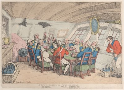 Bir Snug Cabin veya Port Amiral, 21 Haziran 1808., 21 Haziran 1808. by Thomas Rowlandson