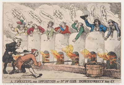 Dr. W-llis Dominisweaty and Co. tarafından Muhalefet İçin Terleme, 6 Mart 1789., 6 Mart 1789. by Thomas Rowlandson