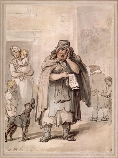 Bir sokak köşesinde bir sokak satıcısı, Londra by Thomas Rowlandson