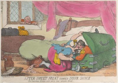 Tatlı Et Ekşi Sos Geldikten Sonra veya Onbaşı Casey Yanlış Kutuya Girdikten Sonra, ..., 30 Kasım 1810. by Thomas Rowlandson