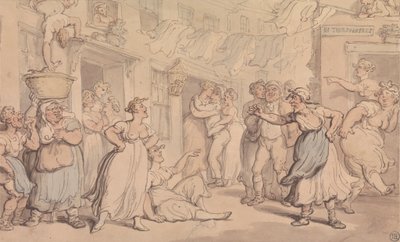 Bir Sokakta Kızgın Sahne by Thomas Rowlandson