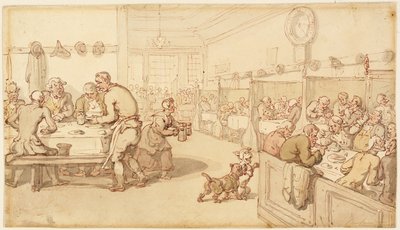 Eski bir İngiliz Yemekhanesinde by Thomas Rowlandson